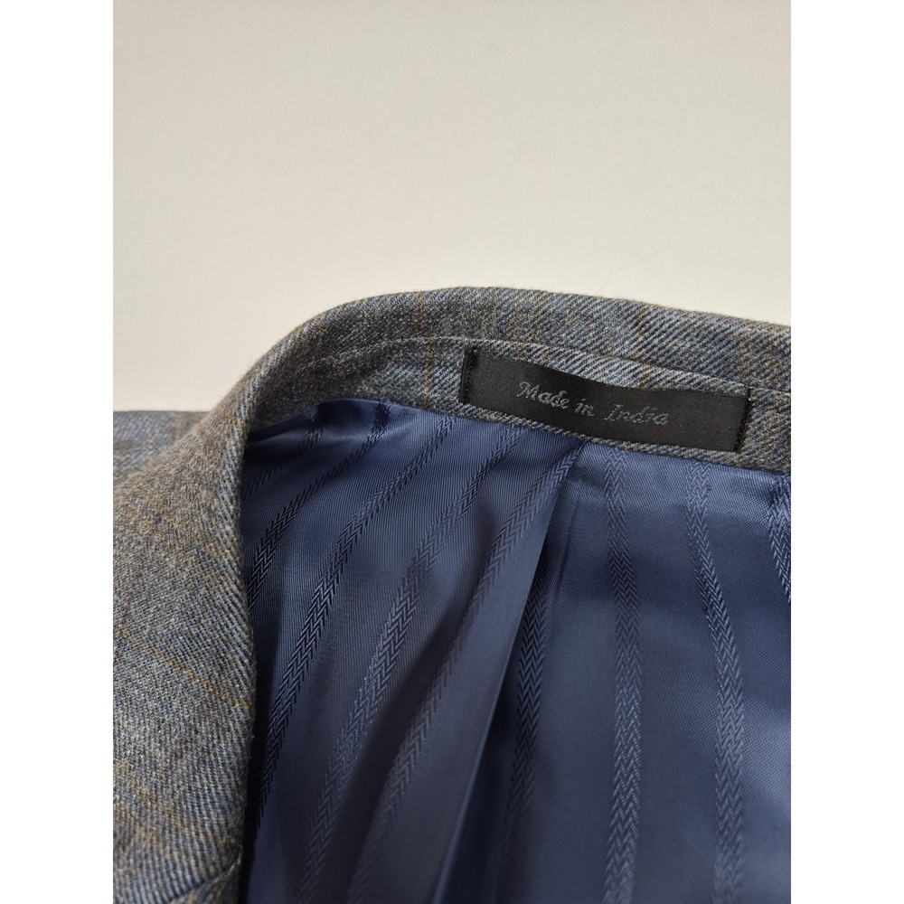 Peerless Couture International Blazer Mens 46 Short Blue Silk Wool Linen NWT - Picture 5 of 12